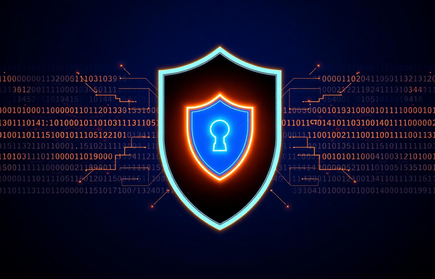 Digital shield illustration representing cybersecurity