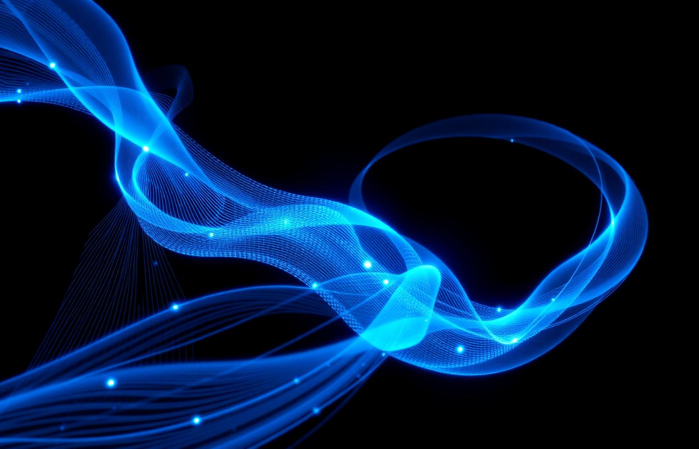 Abstract blue digital transformation visualization